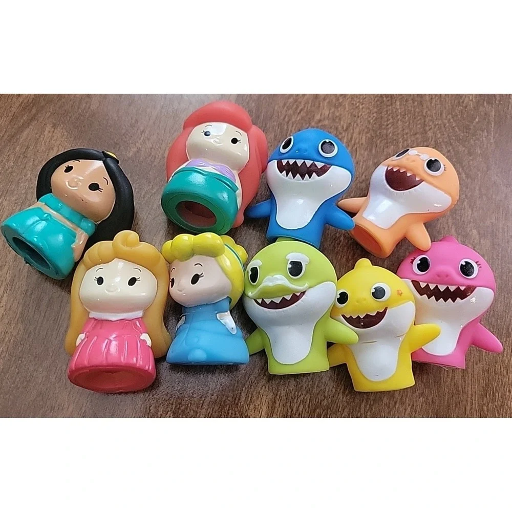 Baby Shark Bath Finger Puppets Set Educational Waterproof Fun + Princess
